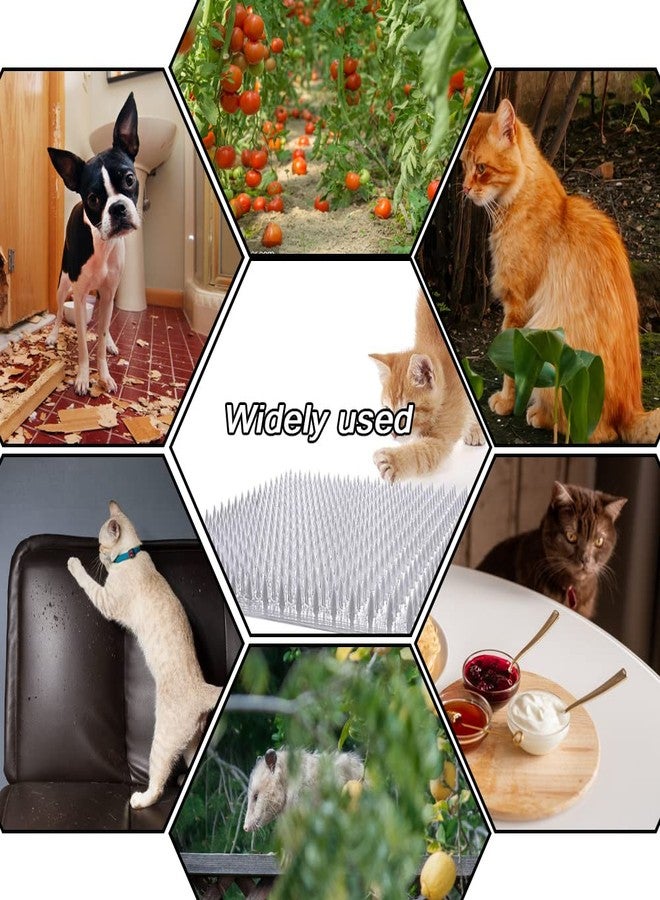 Ysglory 16PCS Cat Spike Mat Outdoor Indoor Cat Deterrent Scat Mat Keep Cats/Dogs Off Counter Pet Deterrent Training Mats Plastic Mats with Spikes (18.3 Sq.ft,16" x 13" - Image 4